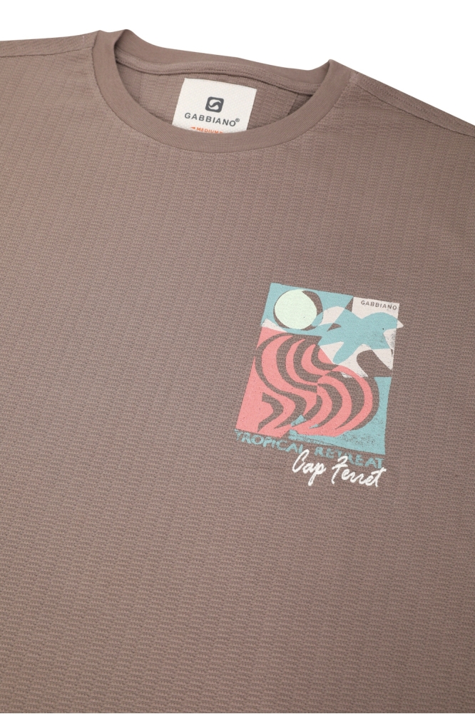 MODERN JACQUARD T SHIRT 155916 DESERT TAUPE